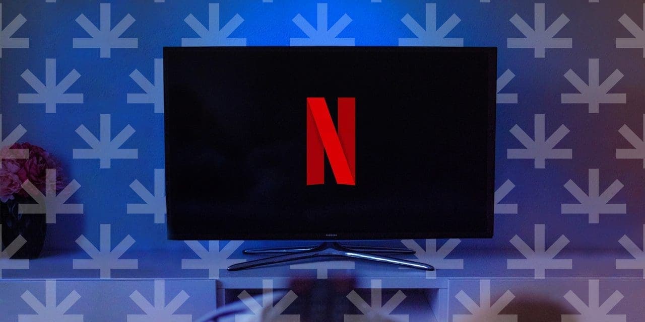 a tv showing Netflix logo in screen